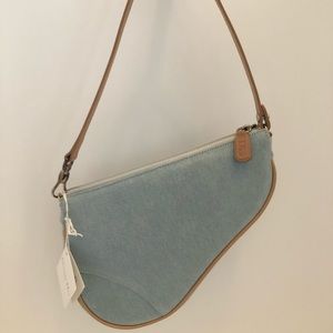 Christian Dior Light Blue Saddle Handbag